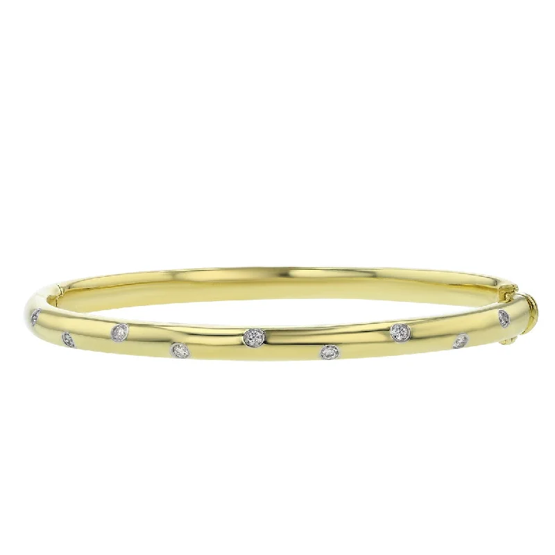 Bangles For Wedding Accessories-Tiffany 18K Yellow Gold Etoile Diamond Bangle Bracelet