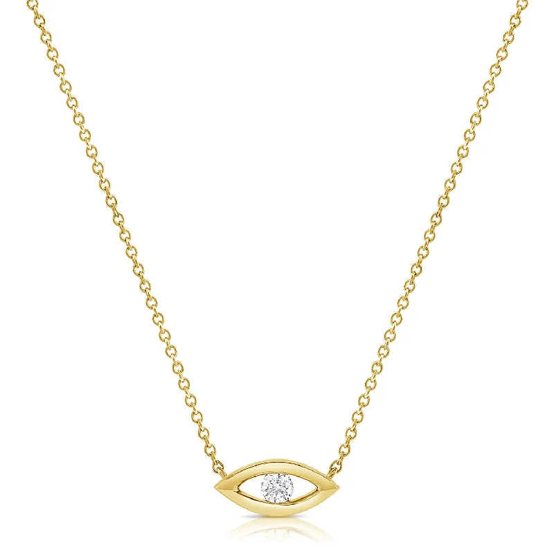 Elegant Crystal Pendant Necklaces For Brides-OKGs Collection 14K Evil Eye Necklace