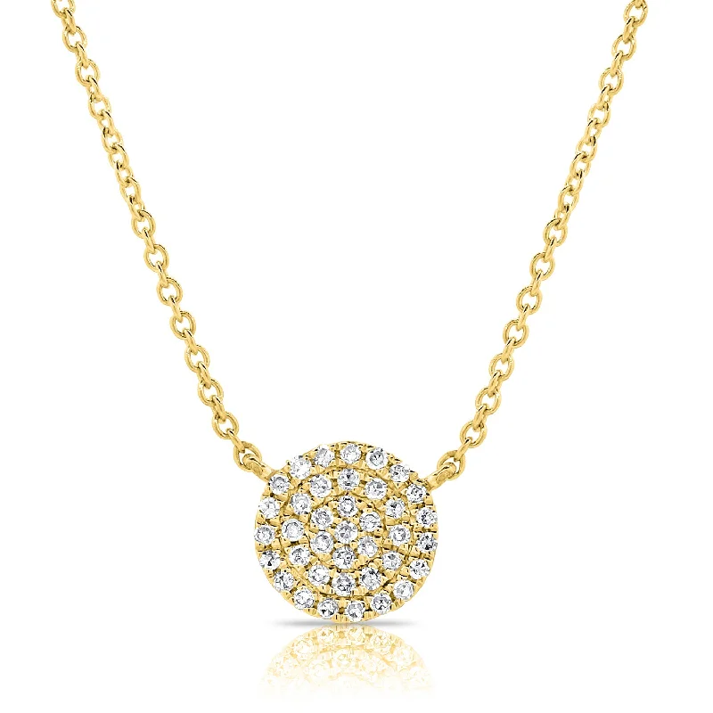 Elegant Layered Necklaces For Brides-14K Gold Cluster Necklace with Diamonds