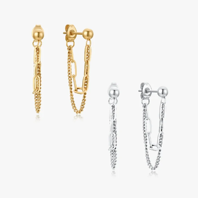 Classic Stud Earrings For Timeless Style-Cynthia Chain Earrings