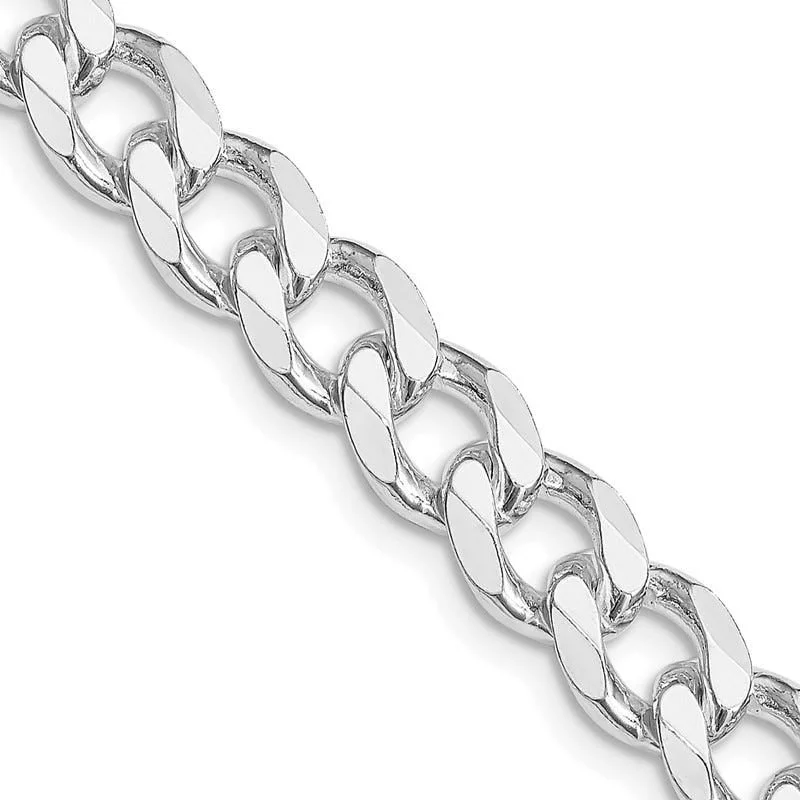 Classic Choker Necklaces For Fashion Statements-Sterling Silver Rhodium-plated 8mm Curb Chain Necklace