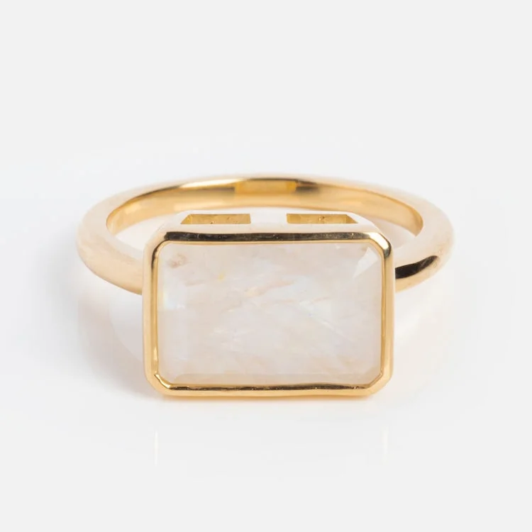 Custom Nameplate Rings For Personal Style-Jojo Moonstone Ring