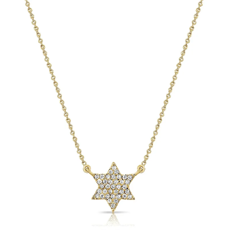 Statement Gemstone Necklaces For Special Events-Unique Star of David Necklace with Diamonds