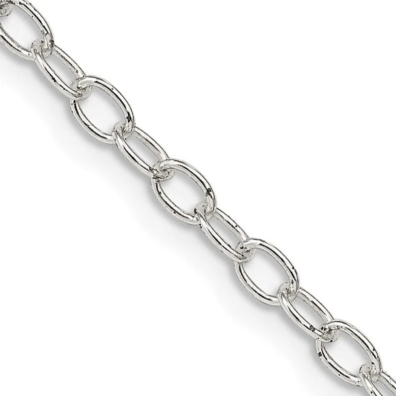 Simple Chain Necklaces For Everyday Wear-Sterling Silver 3.4mm Oval Cable Chain Necklace