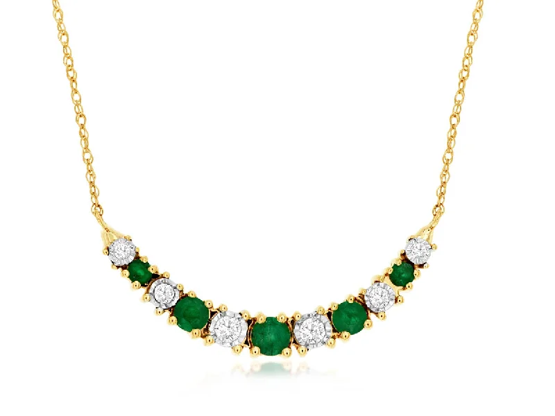 Classic Rope Necklaces For Timeless Fashion-Diamond & Emerald Necklace