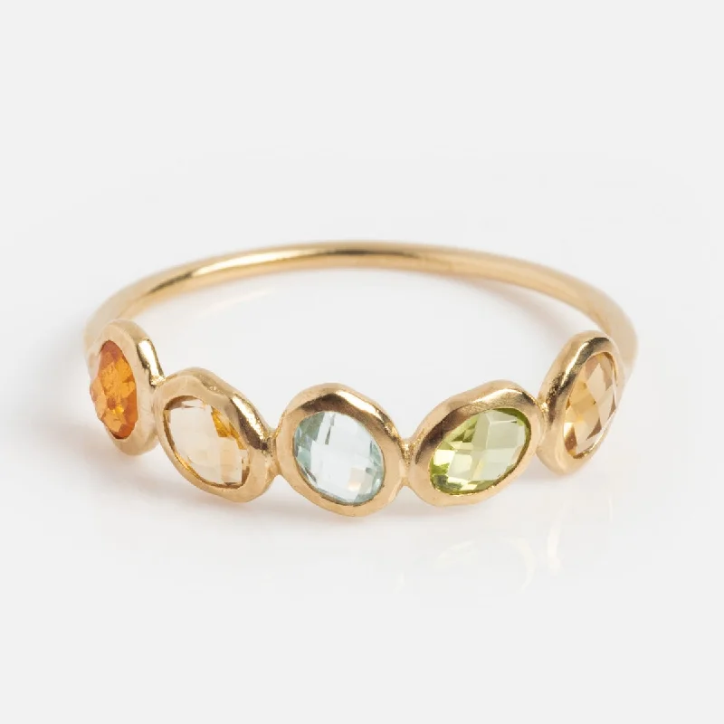 Colorful Gemstone Rings For Vibrant Looks-Solid Gold Organic Dawn Ring