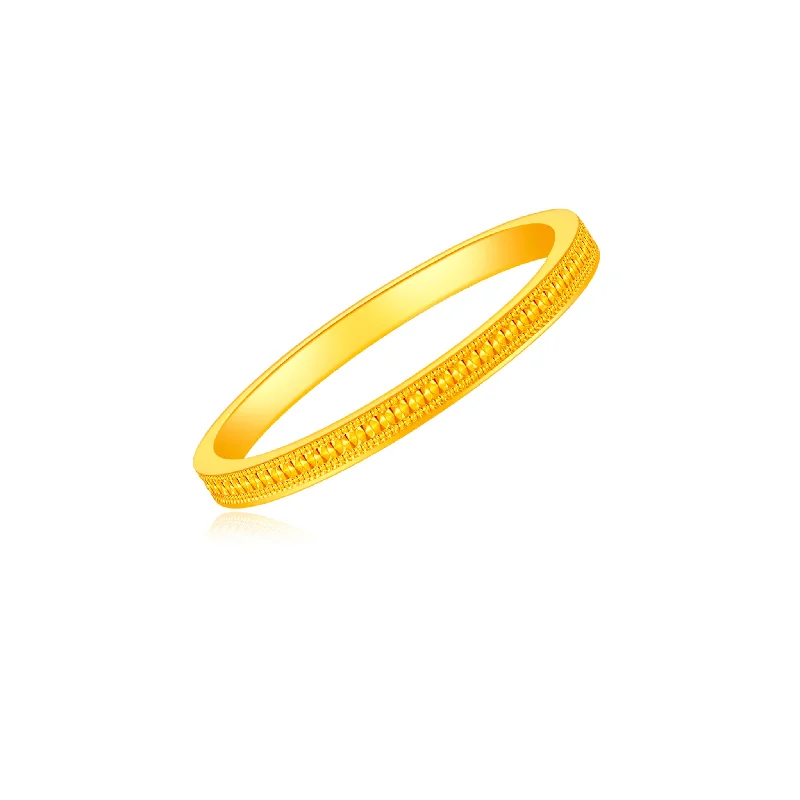 Bold Vintage Rings For Retro Lovers-999 Gold Serenity Ring