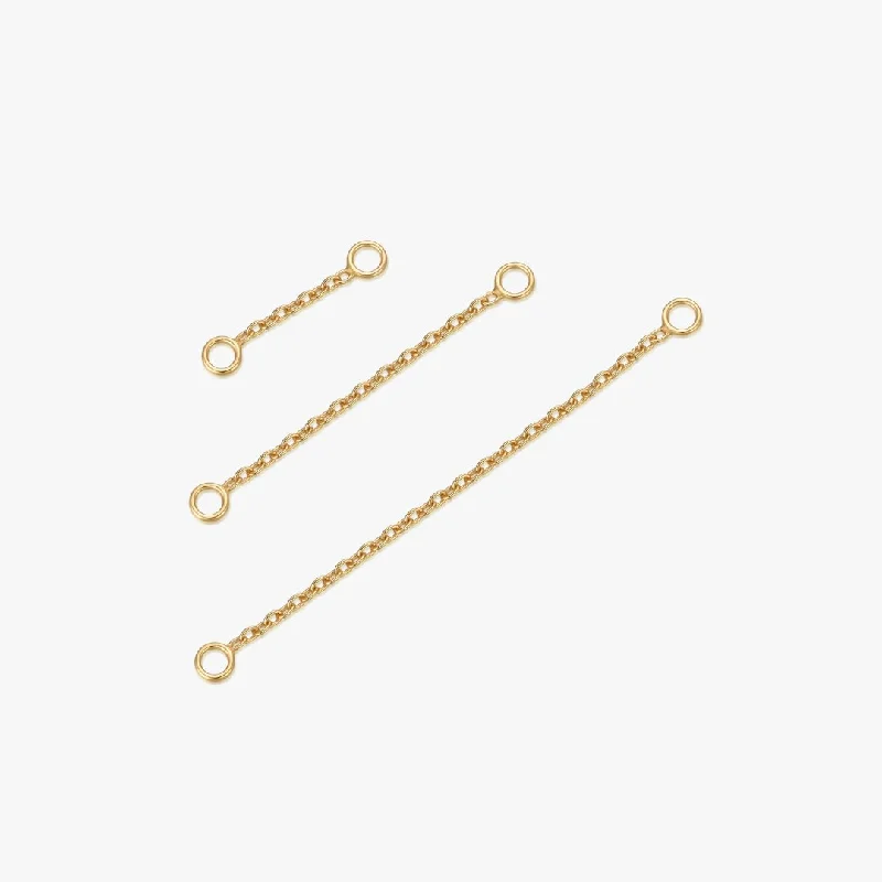 Silver Stud Earrings For Elegant Looks-Chain Connectors in Gold