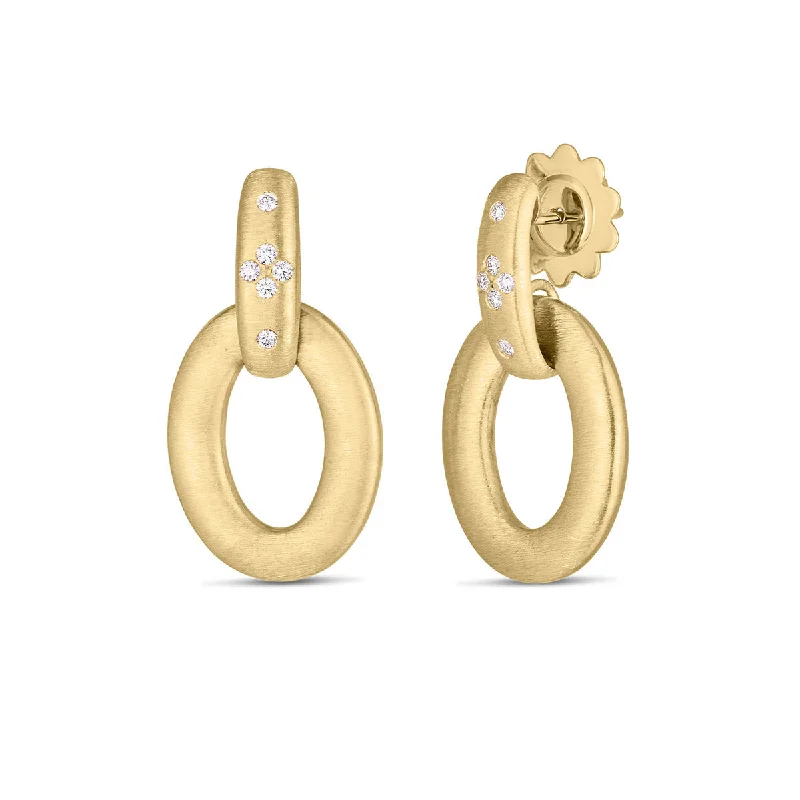 Silver Hoop Earrings For Simple Glam-18K Yellow Duchessa Diamond Accent Satin Doorknocker Earrings