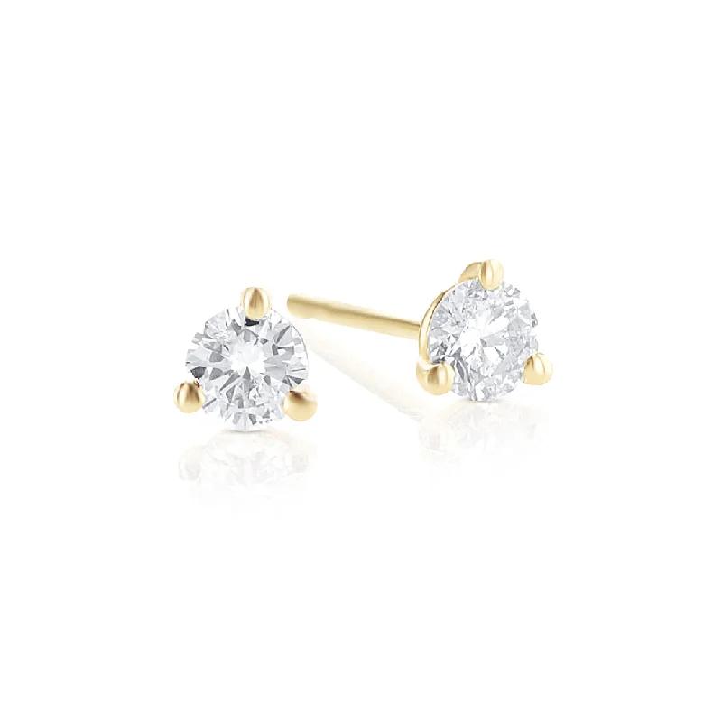 Beautiful Dangle Earrings For Formal Occasions-0.27 Cttw Round Diamond Martini Stud 14K Yellow Gold Earrings