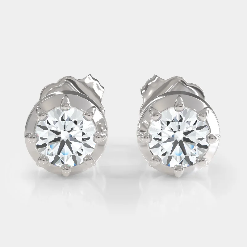 Customized Earrings For Personalized Jewelry-Georgian Cut Diamond Stud Earrings