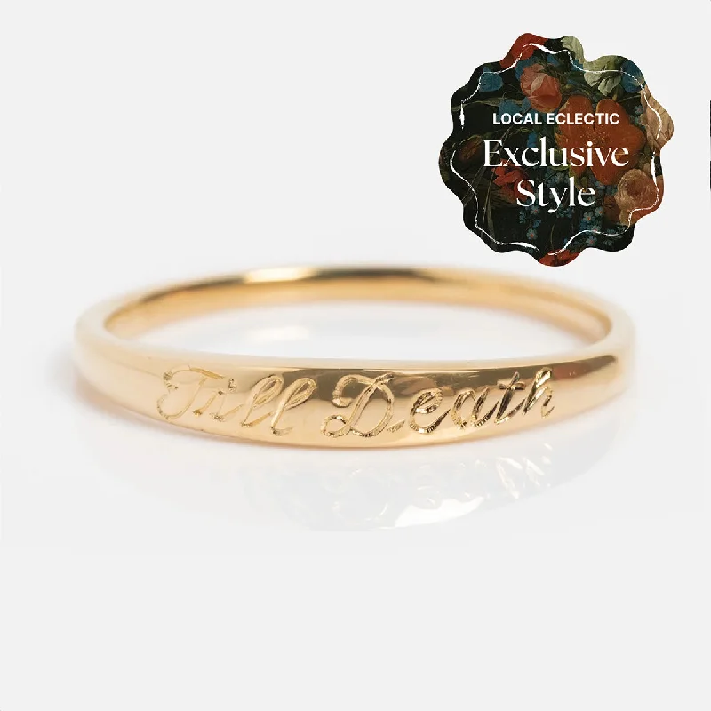 Classic Gold Rings For Timeless Style-14k Till Death Layering Ring