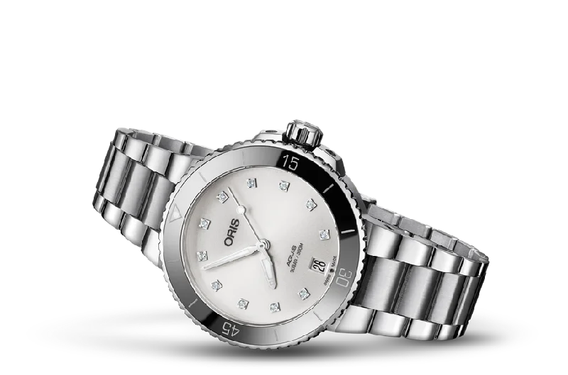 Watches For Wedding Accessories-Oris Aquis Date Diamonds 36.5mm Midsize Watch