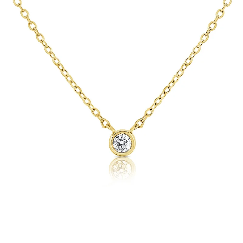 Bold Crystal Pendant Necklaces For Casual Wear-14K Solitaire Pendant Necklace