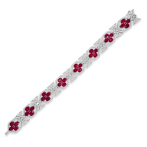 Bracelets For Gifts-Ruby & Diamond Bracelet