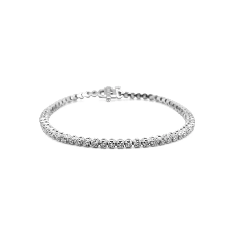 Bracelets With Wood Elements-14k White Gold Diamond Tennis Bracelet - 6.00cttw