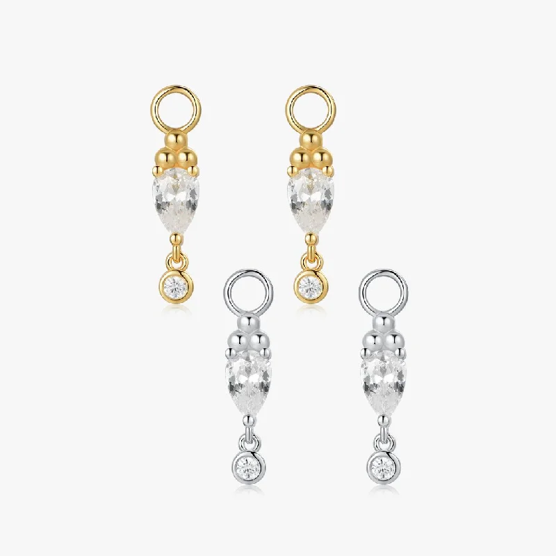 Sparkling Diamond Earrings For Weddings-Josie Hoop Charms