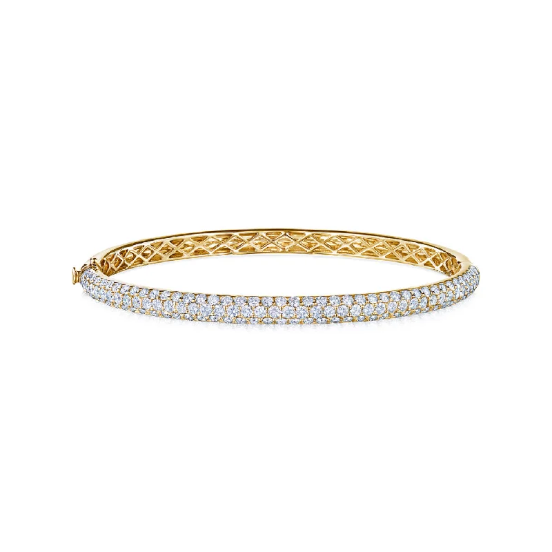 Bangles With Embellishments-KWIAT Moonlight Collection Medium Pave Diamond Bangle B-15697Y-0-DIA-18KY