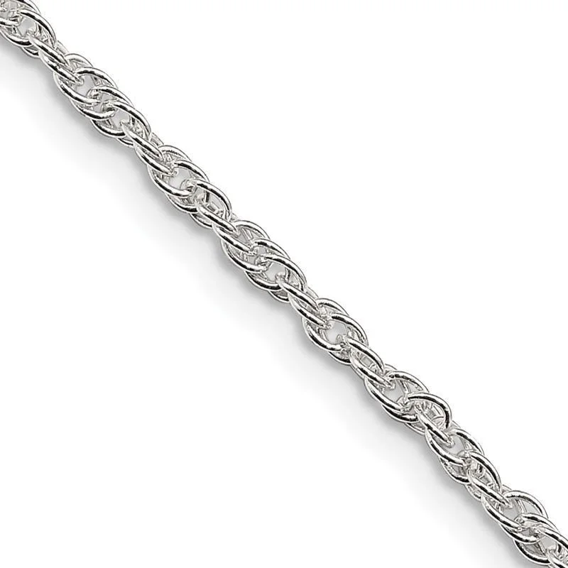 Custom Silver Necklaces For Thoughtful Gifts-Sterling Silver 2mm Loose Rope Chain Necklace