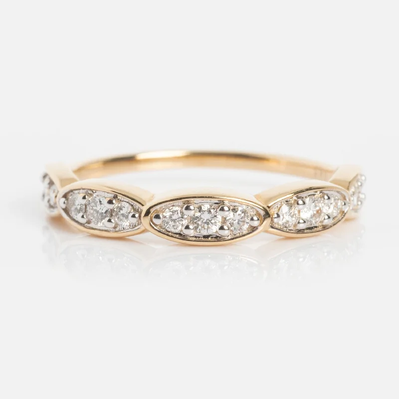 Simple Diamond Rings For Classic Fashion-14k Vintage Inspired Diamond Stacking Band