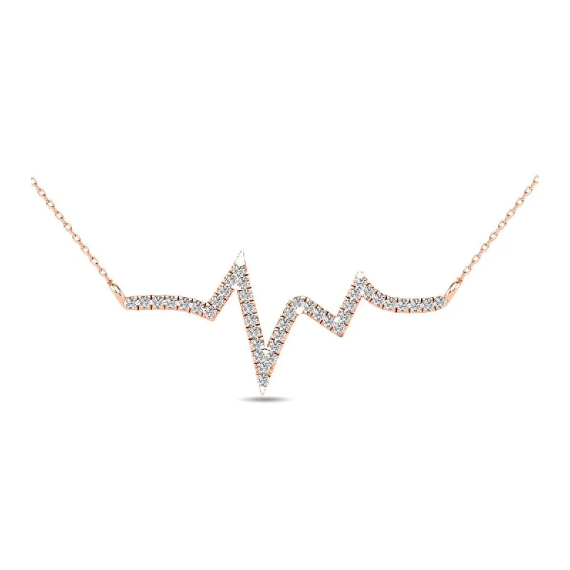 Classic Gold Chain Necklaces For Timeless Fashion-10K Rose Gold 1/6 Ct.Tw. Diamond Heart Necklace