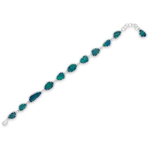 Bracelets For Everyday Elegance-Opal & Diamond Bracelet