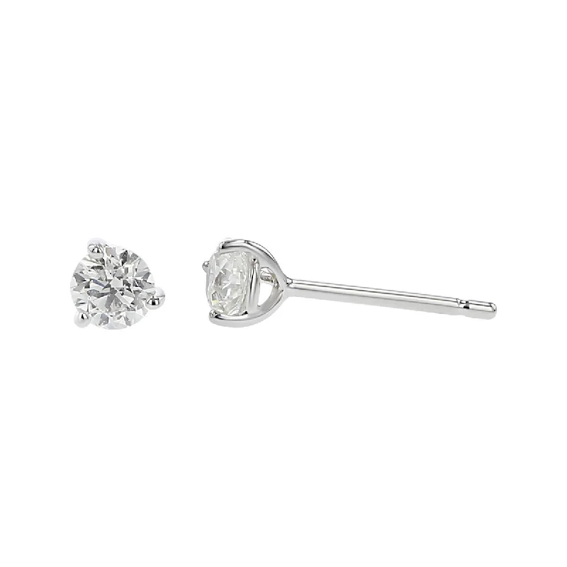 Elegant Crystal Earrings For Special Occasions-18K White Gold Brilliant Diamond Stud Earrings