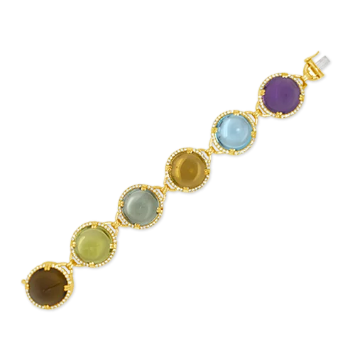 Bracelets For Bohemian Style-Multi-gemstone & Diamond Bracelet