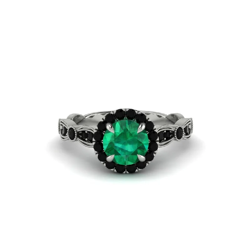 Stackable Diamond Rings For Elegant Style-Round Cut Emerald Radiant Eternity Engagement Ring - Kamryn No. 36