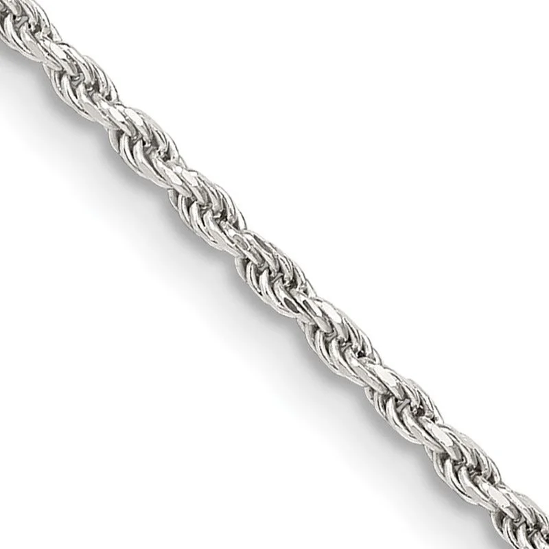 Classic Rope Necklaces For Timeless Fashion-Sterling Silver 1.7mm Diamond-cut Rope Chain Necklace