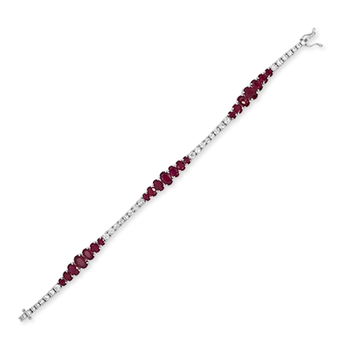 Bracelets For Women With Small Wrists-Ruby & Diamond Bracelet