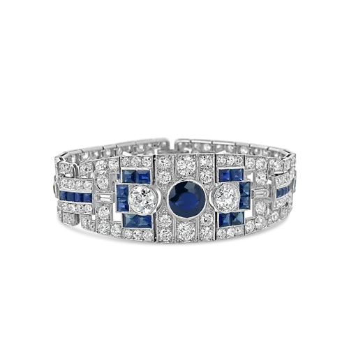 Bracelets With Luxury Finish-Sapphire & Diamond Estate Bracelet