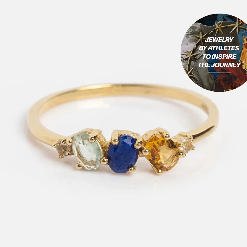 Colorful Gemstone Rings For Vibrant Looks-Courtney Frerichs x Local Eclectic Solid Gold Fly Acrostic Ring