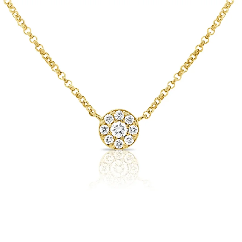 Simple Gemstone Necklaces For Elegant Look-14K Gold Illusion Set Necklace with Dazzling Diamonds