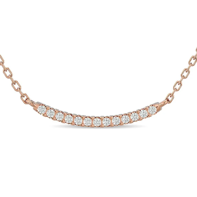 Bohemian Necklaces For Free-Spirited Fashion-Diamond 1/6 ct tw Fashion Necklace  in 10K Rose Gold