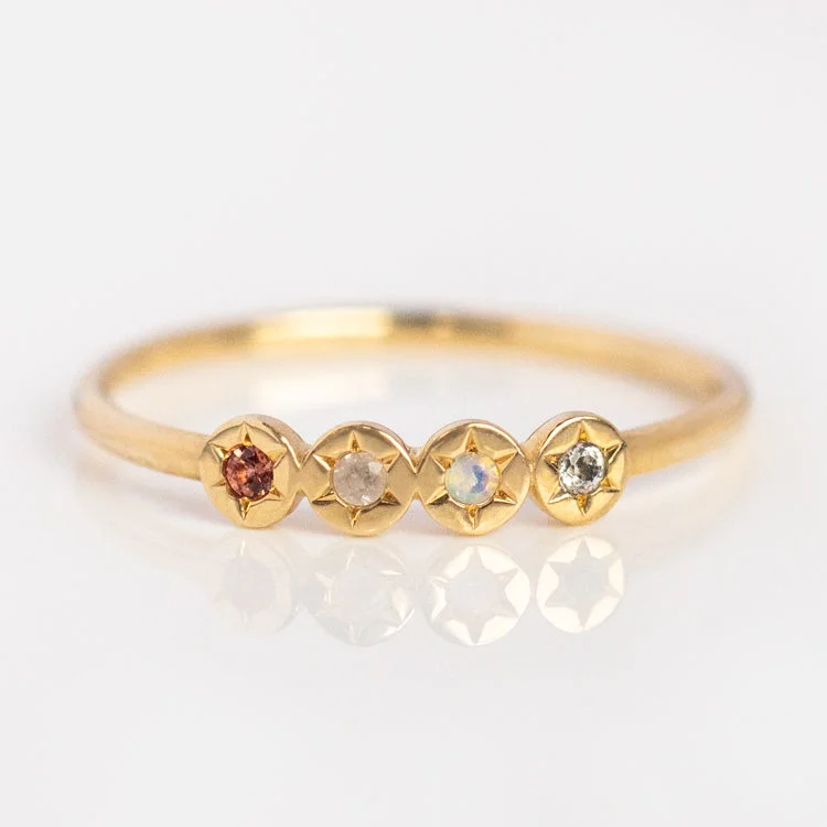 Classic Gold Cocktail Rings For Bold Glam-Solid Gold Grow Acrostic Ring