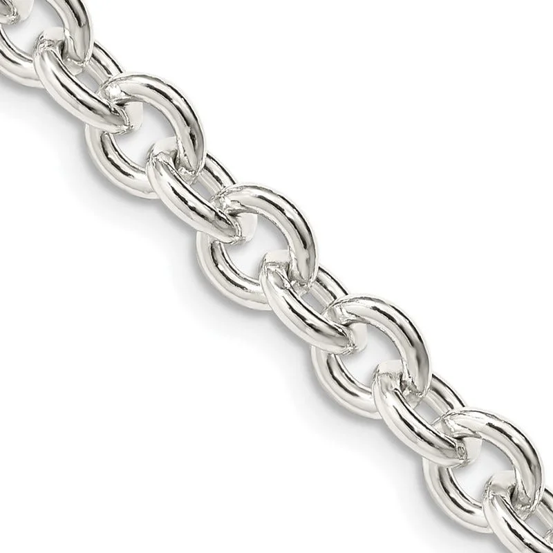 Statement Necklace For Weddings-Sterling Silver 6.1mm Cable Chain Necklace