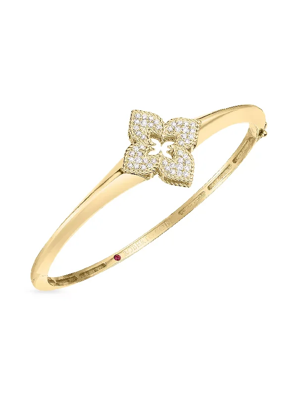 Bangles With Zodiac Signs-Venetian Princess 0.32Ct Diamond Bangle Bracelet in 18K Yellow Gold