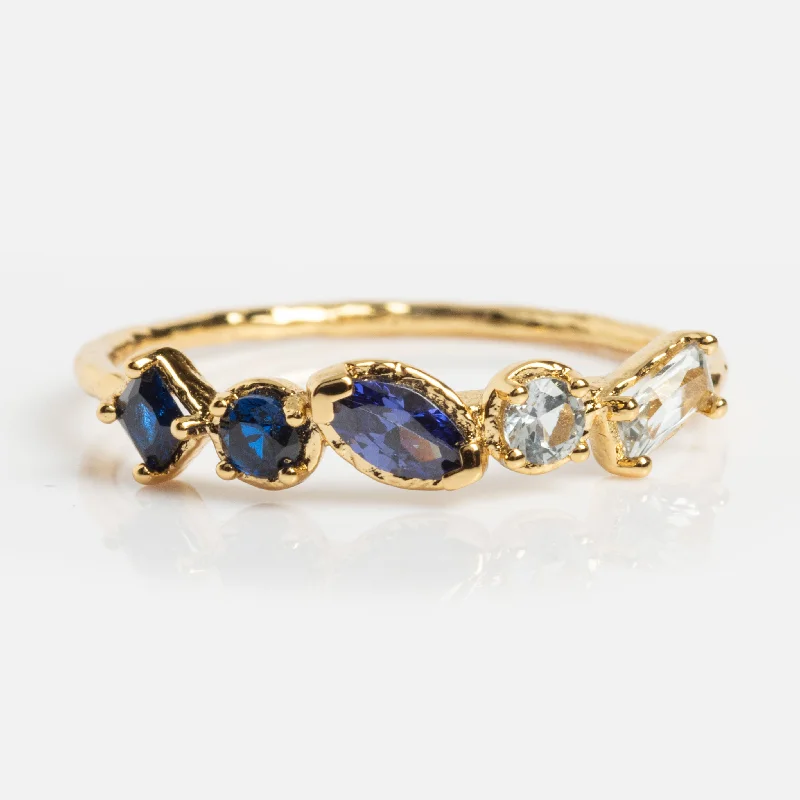 Elegant Sapphire Rings For Engagement-Shades of You Ombre Birthstone Ring