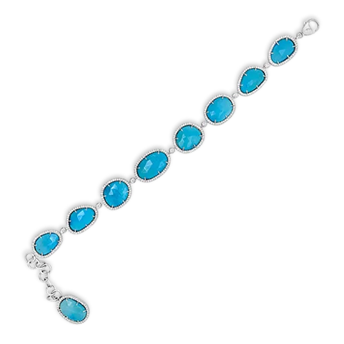 Bracelets For Festival Fashion-Turquoise & Diamond Bracelet