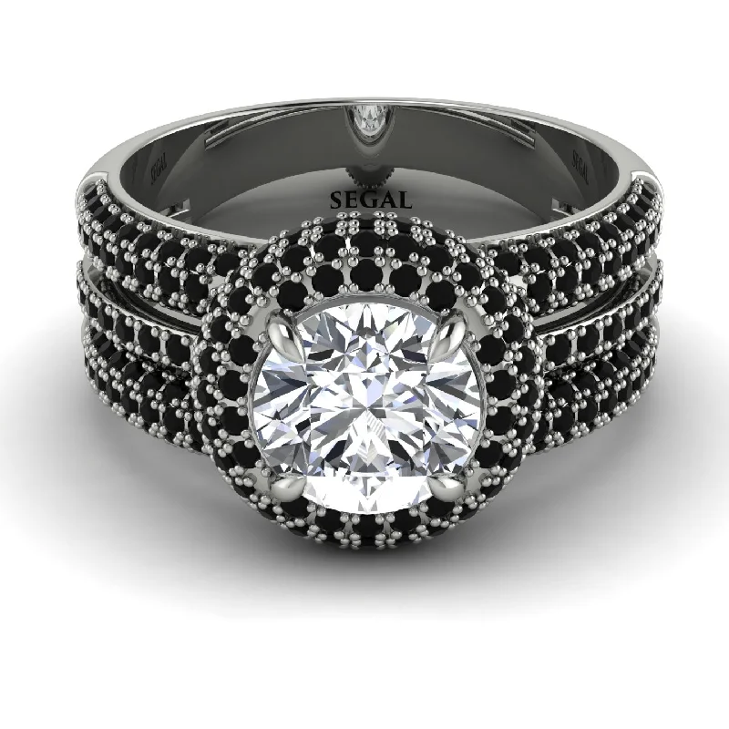 Unique Diamond Engagement Rings For Brides-Diamond Halo Luxury Pave Engagement Ring - Sierra No. 33