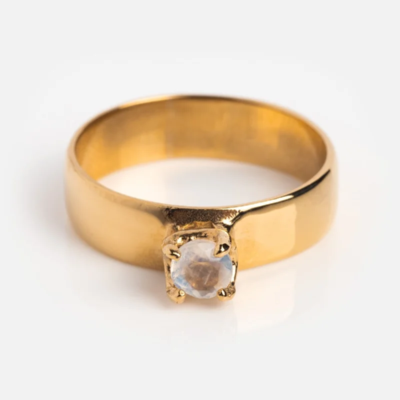 Sparkling Crystal Rings For Evening Wear-Lucinda Moonstone Ring