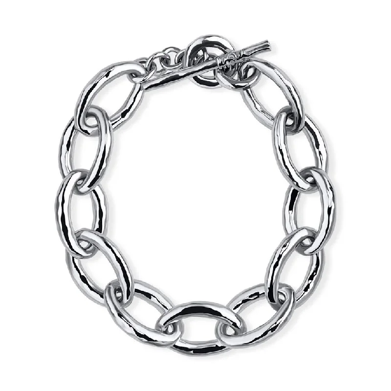 Bracelets For Religious Festivals-Ippolita Sterling Silver Mini Hammered Bastille Link Bracelet