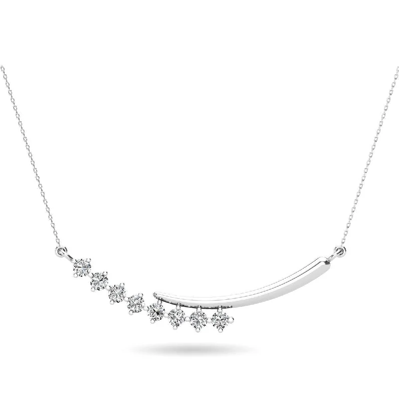 Beautiful Choker Necklaces For Fashion Statements-14K White Gold 1/4 Ct.Tw. Diamond Fashion Necklace