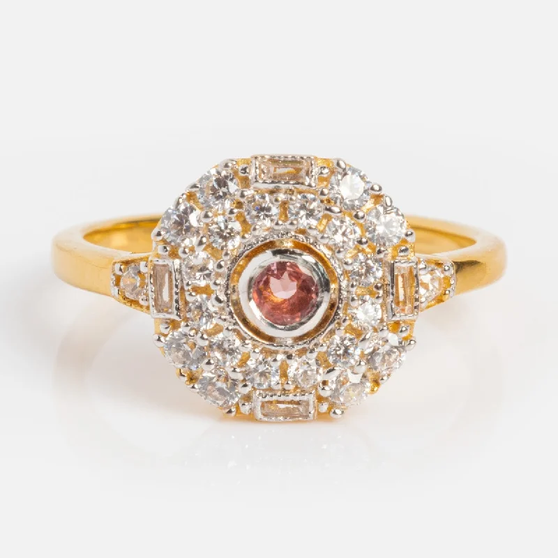 Sparkling Engagement Rings For Unique Brides-Luella Pink Tourmaline Vintage Ring