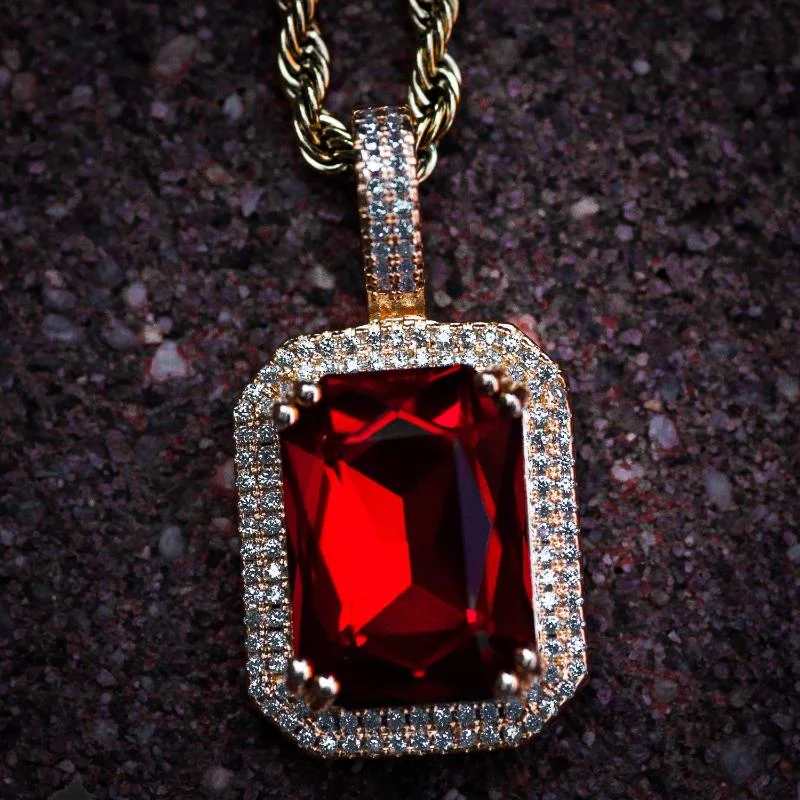 Sparkling Chain Necklaces For Bold Fashion-Blood Red Pendant Necklace