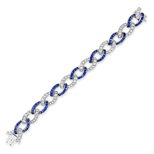 Bracelets For Daily Wear-Sapphire & Diamond Bracelet