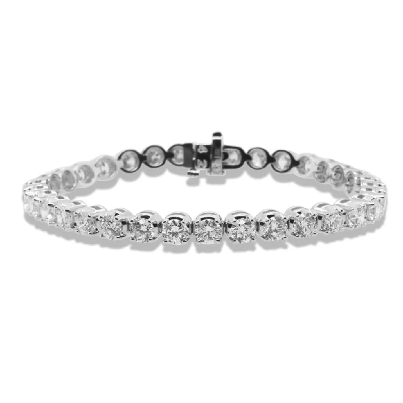 Bracelets With Rhinestones-14k White Gold Diamond Tennis Bracelet - 8.00cttw