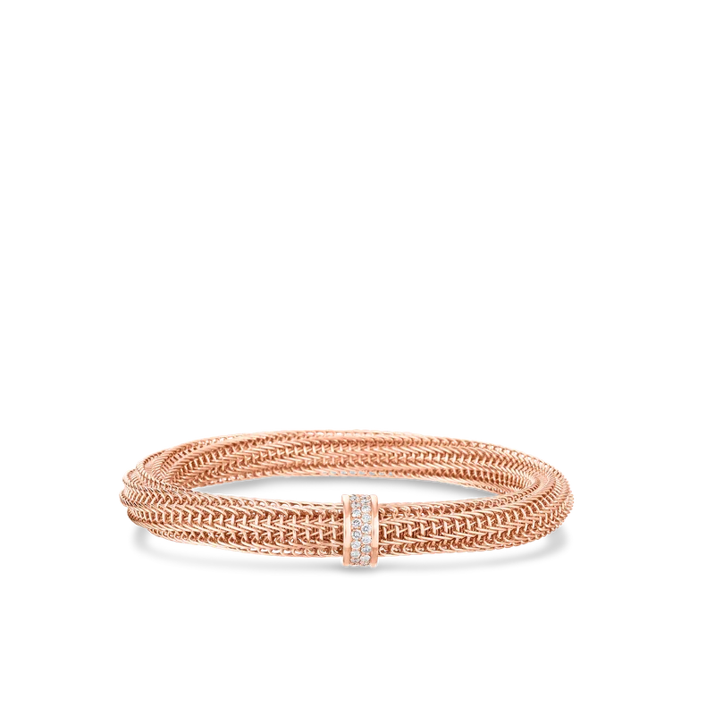 Bangles For Indian Weddings-Primavera Diamond Bangle Bracelet in 18K Rose Gold