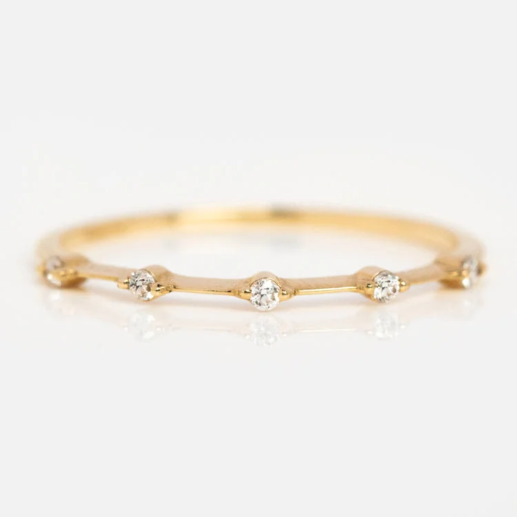 Bold Wedding Bands For Bridesmaids-14k Diamond Constellation Band